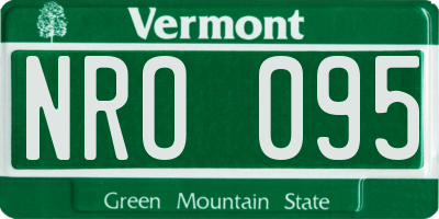 VT license plate NRO095