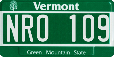 VT license plate NRO109