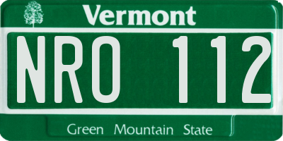 VT license plate NRO112