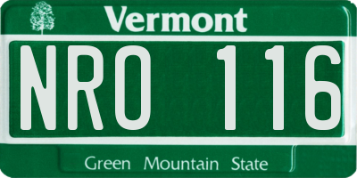 VT license plate NRO116