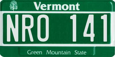 VT license plate NRO141