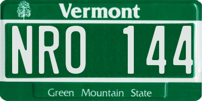 VT license plate NRO144