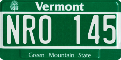 VT license plate NRO145