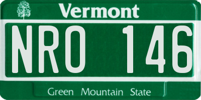 VT license plate NRO146