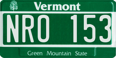 VT license plate NRO153