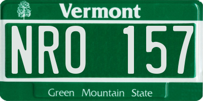 VT license plate NRO157