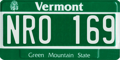 VT license plate NRO169