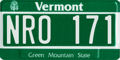 VT license plate NRO171