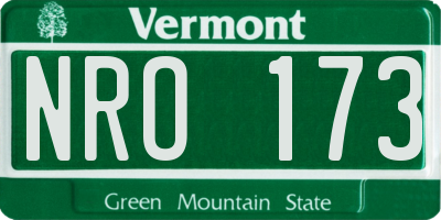 VT license plate NRO173
