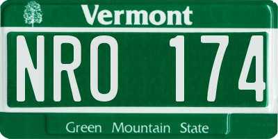 VT license plate NRO174