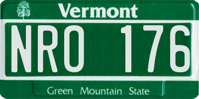 VT license plate NRO176