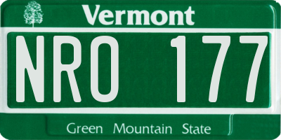 VT license plate NRO177