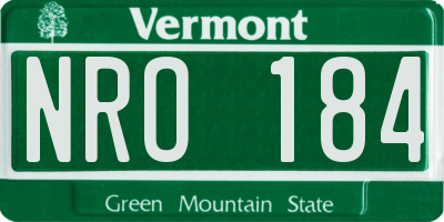 VT license plate NRO184
