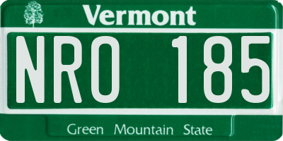 VT license plate NRO185