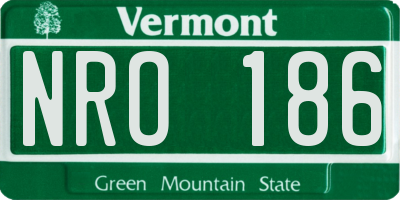 VT license plate NRO186