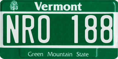 VT license plate NRO188
