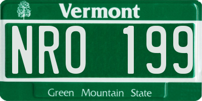 VT license plate NRO199