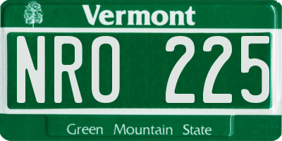 VT license plate NRO225
