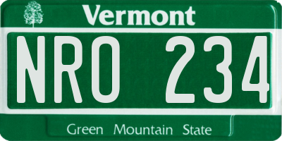 VT license plate NRO234