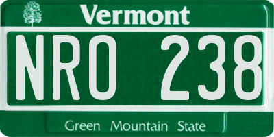 VT license plate NRO238