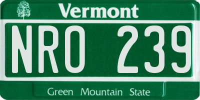 VT license plate NRO239