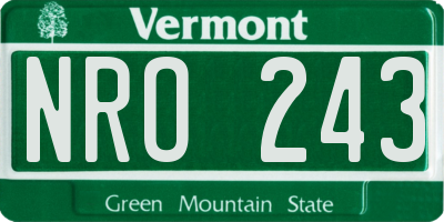VT license plate NRO243