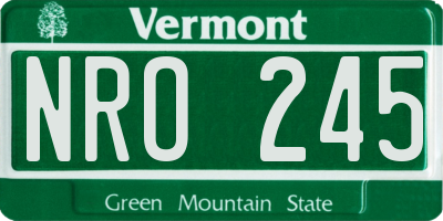 VT license plate NRO245