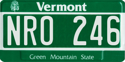 VT license plate NRO246