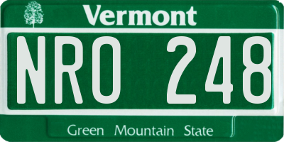 VT license plate NRO248