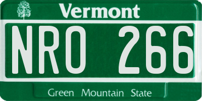 VT license plate NRO266