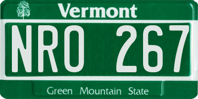 VT license plate NRO267