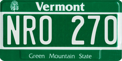 VT license plate NRO270