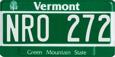 VT license plate NRO272