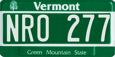 VT license plate NRO277
