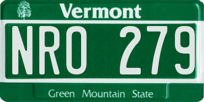 VT license plate NRO279
