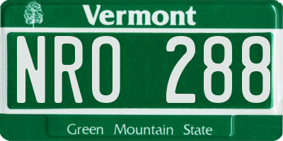 VT license plate NRO288