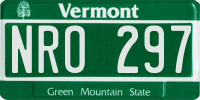 VT license plate NRO297