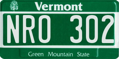 VT license plate NRO302
