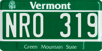 VT license plate NRO319