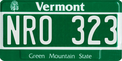 VT license plate NRO323