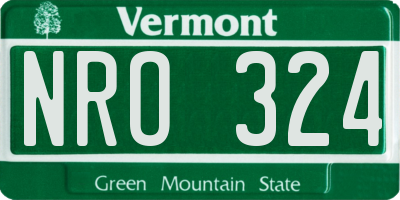VT license plate NRO324