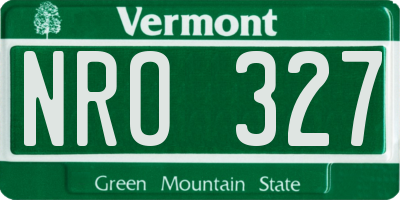 VT license plate NRO327