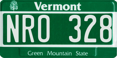 VT license plate NRO328