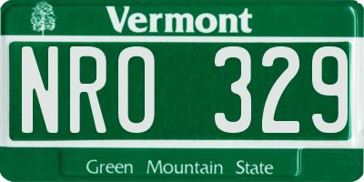 VT license plate NRO329