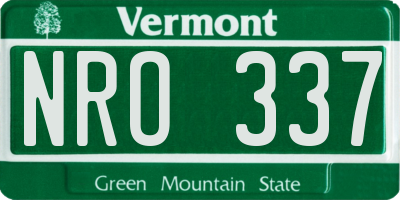 VT license plate NRO337