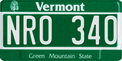 VT license plate NRO340