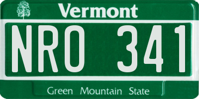 VT license plate NRO341