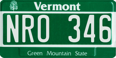 VT license plate NRO346
