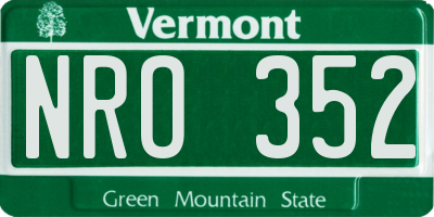 VT license plate NRO352