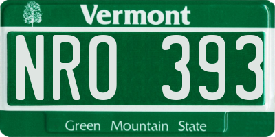 VT license plate NRO393